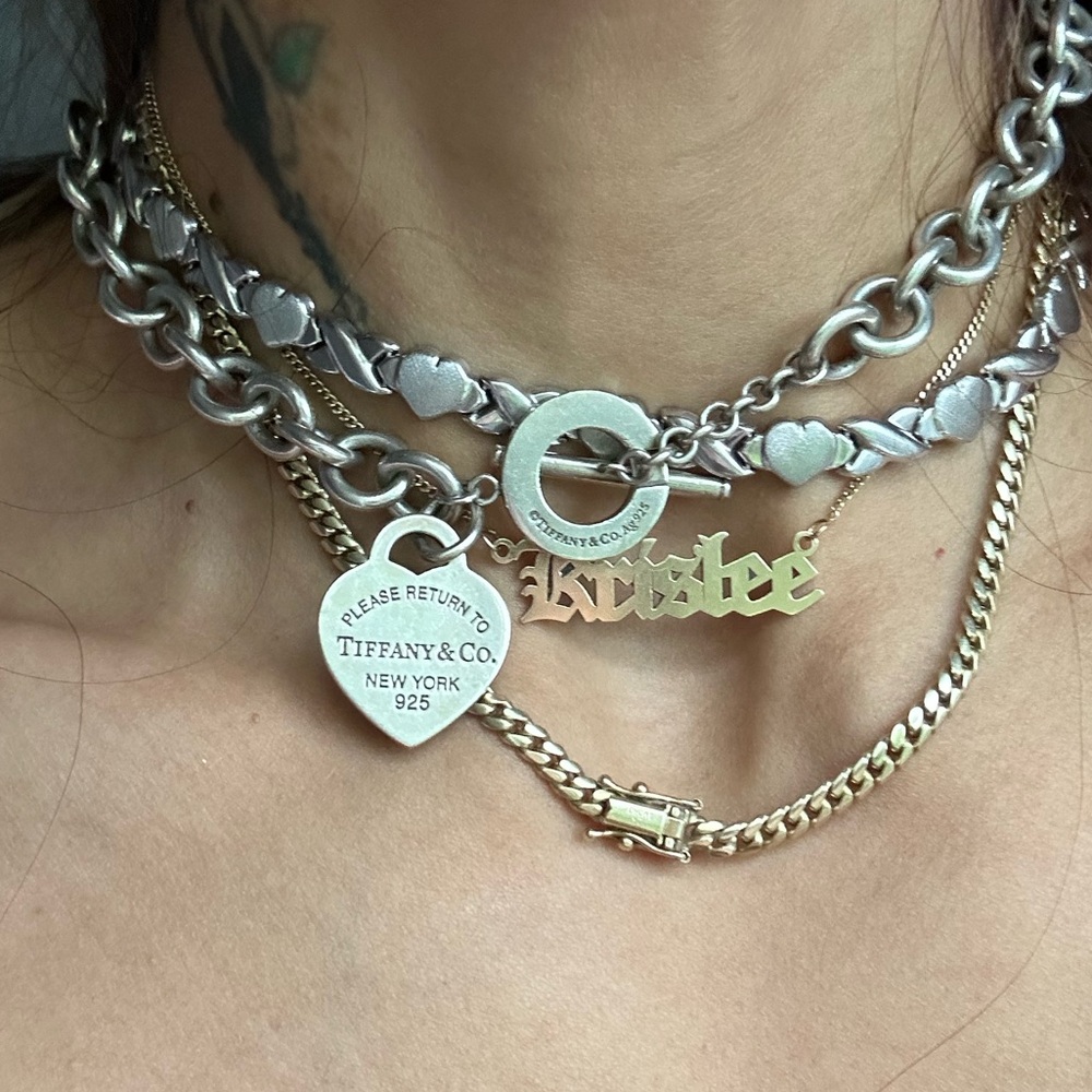 Tiffany & Co. RTT Return Heart Toggle Necklace 16" Sterling Silver NEW DESIGN